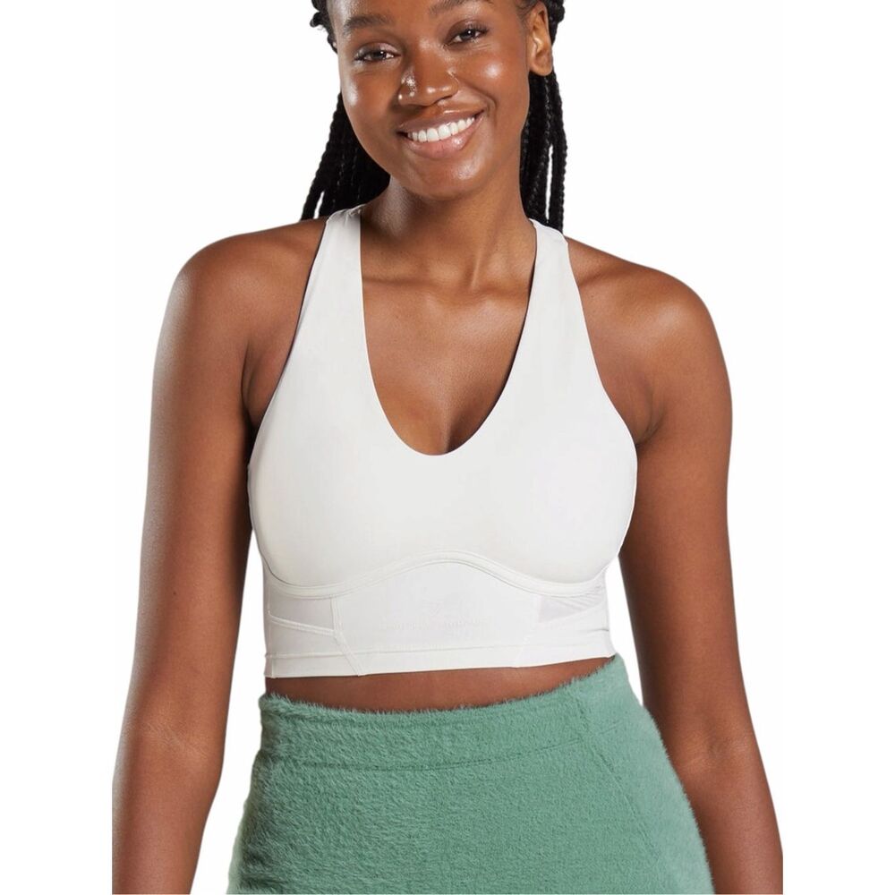 GYMSHARK Whitney Simmons Longline Sports Bra Skylight White Small